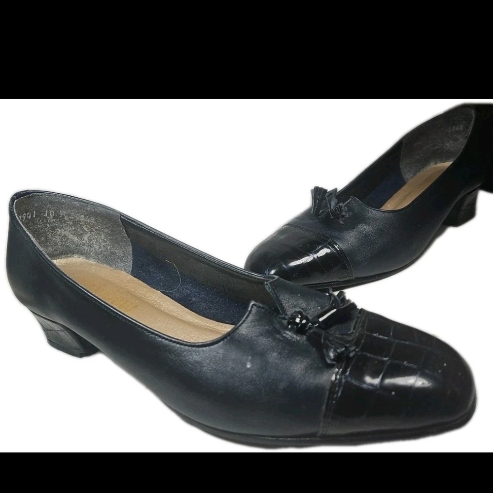 California Magdesians Blk Tassel Pump Women’s 10 Heels USA VTG Retro Y2k Boho[5E